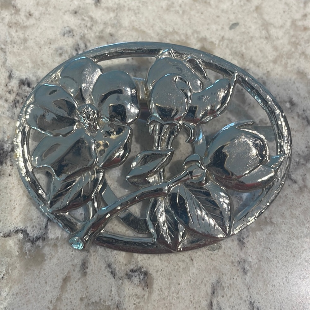Silver scarf clip (costume)